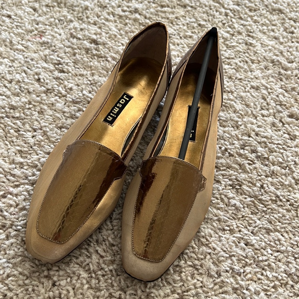 Vintage Jasmin Metallic Bronze Mesh Flat Shoes - New!